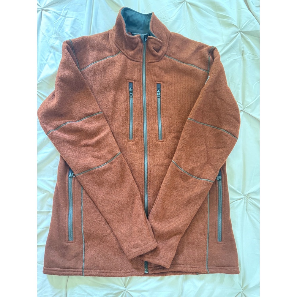 Kuhl Revel Full Zip Fleece Jacket Rust Orange Mens Size Medium RN 108846